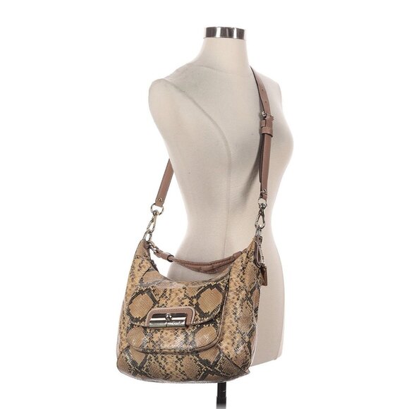 Coach Kristin Python Embossed Leather Hobo Bag Exotic Snakeskin Crossbody (C1) - Picture 3 of 4